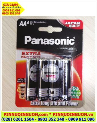 Panasonic R6NT/4B; Pin AA 1.5v Panasonic R6NT/4B Extra Heavy Duty /Xuất xứ Indonesia (Vỉ 4viên)